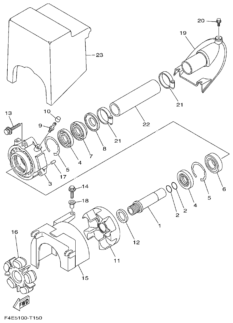 Yamaha VX18002019F4E7(F6G JET UNIT 2 parts diagram